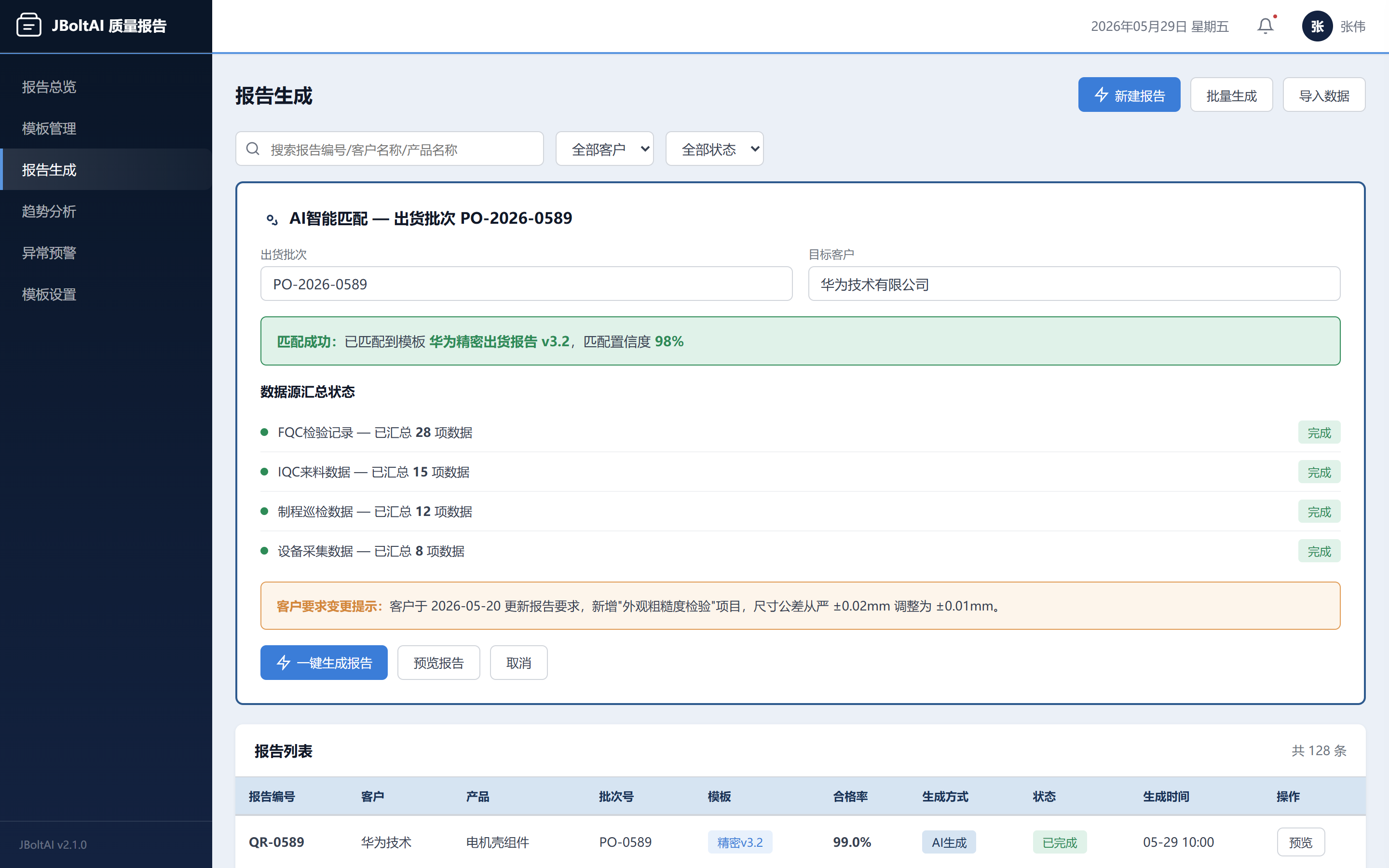 质量报告生成-JBoltAI质量报告管理系统-山东向量空间人工智能科技有限公司